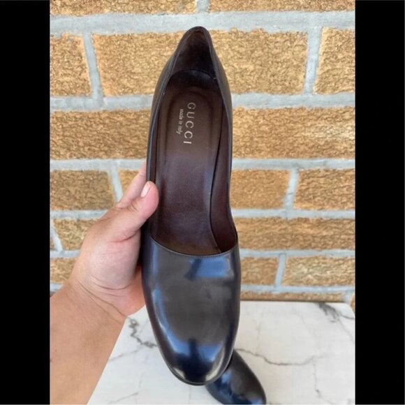 Gucci gray/black heels size 10B - Picture 2 of 10